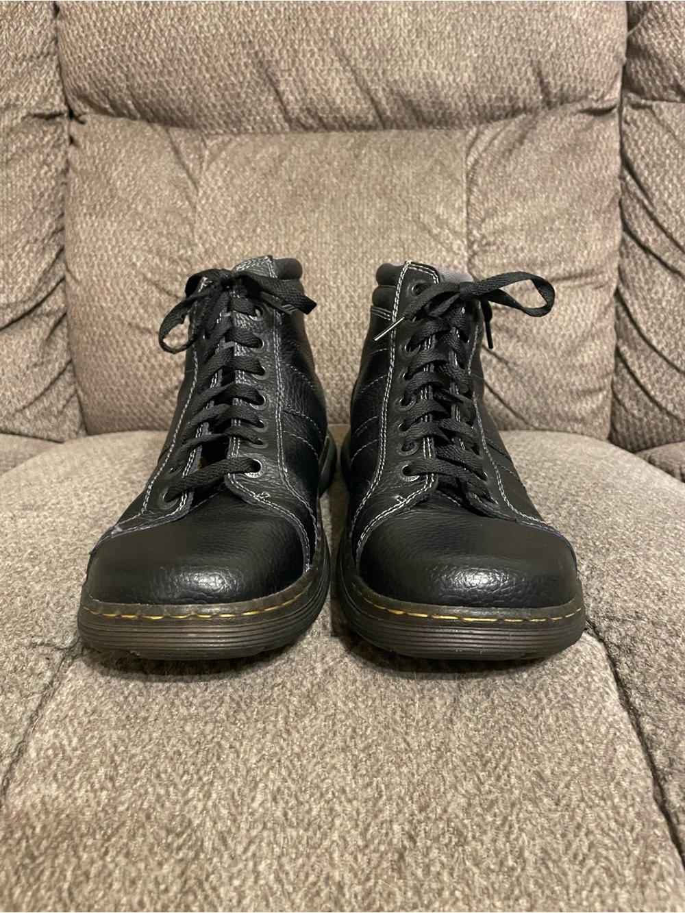 Dr. Martens Black Leather High-Top Lace-Up Boots